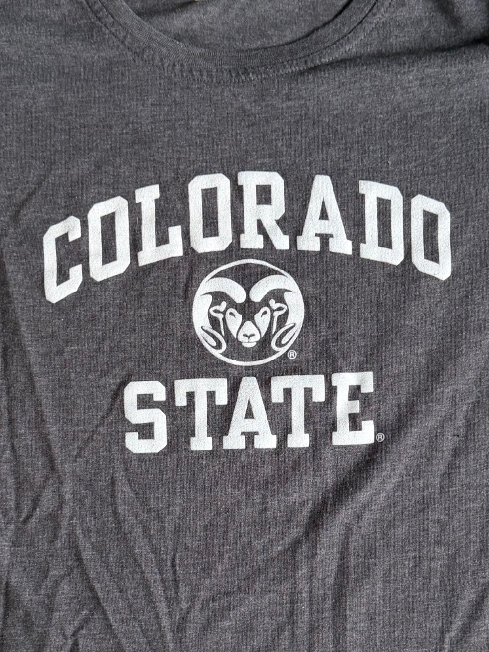 Grey and White Colorado State University women’s t shirt, L